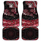 Personalized Essendon Bombers Rugby Car Mats Aboriginal Dot Art - Dreamtime Football Mascot