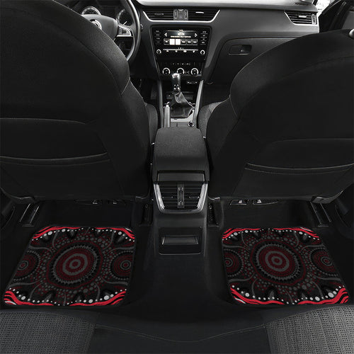 Personalized Essendon Bombers Rugby Car Mats Aboriginal Dot Art - Dreamtime Football Mascot