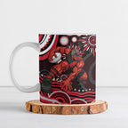 Personalized Essendon Bombers Rugby Ceramic Mug Aboriginal Dot Art - Dreamtime Football Mascot