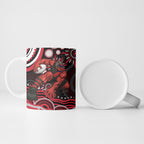 Personalized Essendon Bombers Rugby Ceramic Mug Aboriginal Dot Art - Dreamtime Football Mascot