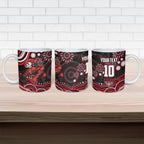 Personalized Essendon Bombers Rugby Ceramic Mug Aboriginal Dot Art - Dreamtime Football Mascot