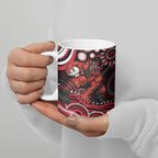 Personalized Essendon Bombers Rugby Ceramic Mug Aboriginal Dot Art - Dreamtime Football Mascot