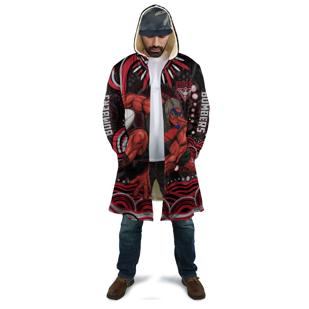 Personalized Essendon Bombers Rugby Cloak Aboriginal Dot Art - Dreamtime Football Mascot