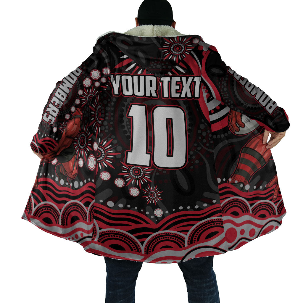 Personalized Essendon Bombers Rugby Cloak Aboriginal Dot Art - Dreamtime Football Mascot