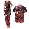 Personalized Essendon Bombers Rugby Couples Matching Tank Maxi Dress and Hawaiian Shirt Aboriginal Dot Art - Dreamtime Football Mascot