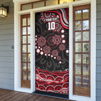 Personalized Essendon Bombers Rugby Door Cover Aboriginal Dot Art - Dreamtime Football Mascot