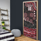 Personalized Essendon Bombers Rugby Door Cover Aboriginal Dot Art - Dreamtime Football Mascot