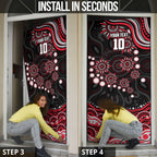 Personalized Essendon Bombers Rugby Door Cover Aboriginal Dot Art - Dreamtime Football Mascot
