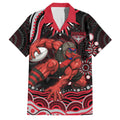 Personalized Essendon Bombers Rugby Family Matching Summer Maxi Dress and Hawaiian Shirt Aboriginal Dot Art - Dreamtime Football Mascot