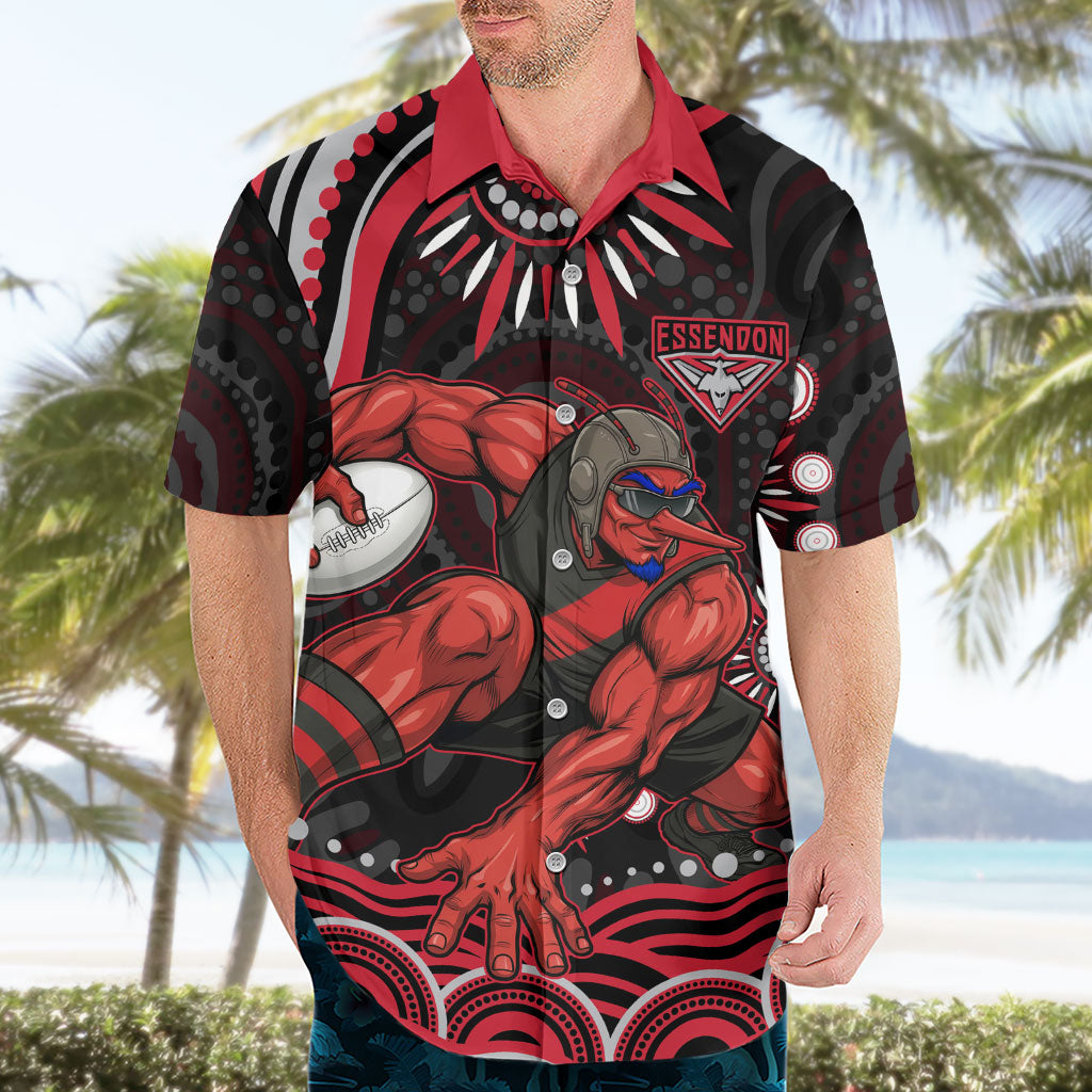 Personalized Essendon Bombers Rugby Hawaiian Shirt Aboriginal Dot Art - Dreamtime Football Mascot