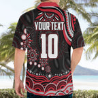 Personalized Essendon Bombers Rugby Hawaiian Shirt Aboriginal Dot Art - Dreamtime Football Mascot