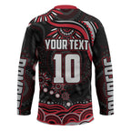 Personalized Essendon Bombers Rugby Hockey Jersey Aboriginal Dot Art - Dreamtime Football Mascot