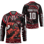 Personalized Essendon Bombers Rugby Hockey Jersey Aboriginal Dot Art - Dreamtime Football Mascot