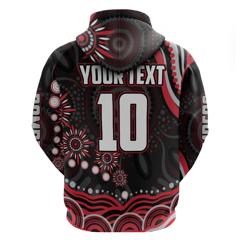 Personalized Essendon Bombers Rugby Hoodie Aboriginal Dot Art - Dreamtime Football Mascot