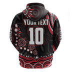 Personalized Essendon Bombers Rugby Hoodie Aboriginal Dot Art - Dreamtime Football Mascot