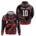 Personalized Essendon Bombers Rugby Hoodie Aboriginal Dot Art - Dreamtime Football Mascot
