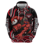 Personalized Essendon Bombers Rugby Hoodie Aboriginal Dot Art - Dreamtime Football Mascot