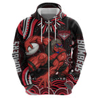 Personalized Essendon Bombers Rugby Hoodie Aboriginal Dot Art - Dreamtime Football Mascot