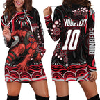 Personalized Essendon Bombers Rugby Hoodie Dress Aboriginal Dot Art - Dreamtime Football Mascot