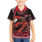 Personalized Essendon Bombers Rugby Kid Hawaiian Shirt Aboriginal Dot Art - Dreamtime Football Mascot