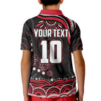 Personalized Essendon Bombers Rugby Kid Polo Shirt Aboriginal Dot Art - Dreamtime Football Mascot
