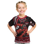 Personalized Essendon Bombers Rugby Kid T Shirt Aboriginal Dot Art - Dreamtime Football Mascot