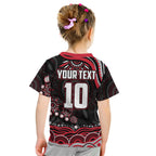 Personalized Essendon Bombers Rugby Kid T Shirt Aboriginal Dot Art - Dreamtime Football Mascot