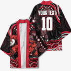 Personalized Essendon Bombers Rugby Kimono Aboriginal Dot Art - Dreamtime Football Mascot
