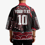 Personalized Essendon Bombers Rugby Kimono Aboriginal Dot Art - Dreamtime Football Mascot