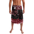Personalized Essendon Bombers Rugby Lavalava Aboriginal Dot Art - Dreamtime Football Mascot