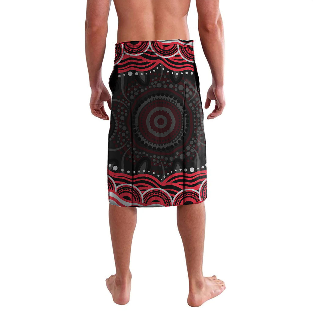Personalized Essendon Bombers Rugby Lavalava Aboriginal Dot Art - Dreamtime Football Mascot