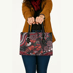 Personalized Essendon Bombers Rugby Leather Bag Aboriginal Dot Art - Dreamtime Football Mascot