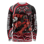 Personalized Essendon Bombers Rugby Long Sleeve Shirt Aboriginal Dot Art - Dreamtime Football Mascot