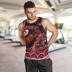 Personalized Essendon Bombers Rugby Men Tank Top Aboriginal Dot Art - Dreamtime Football Mascot