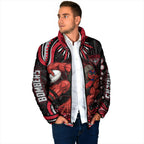 Personalized Essendon Bombers Rugby Padded Jacket Aboriginal Dot Art - Dreamtime Football Mascot