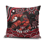 Personalized Essendon Bombers Rugby Pillow Cover Aboriginal Dot Art - Dreamtime Football Mascot