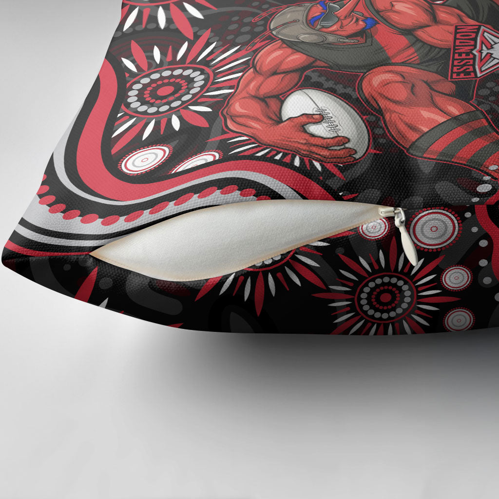 Personalized Essendon Bombers Rugby Pillow Cover Aboriginal Dot Art - Dreamtime Football Mascot