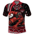 Personalized Essendon Bombers Rugby Polo Shirt Aboriginal Dot Art - Dreamtime Football Mascot