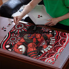 Personalized Essendon Bombers Rugby Puzzle Aboriginal Dot Art - Dreamtime Football Mascot