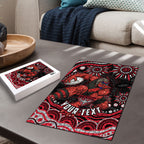 Personalized Essendon Bombers Rugby Puzzle Aboriginal Dot Art - Dreamtime Football Mascot