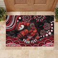 Personalized Essendon Bombers Rugby Rubber Doormat Aboriginal Dot Art - Dreamtime Football Mascot