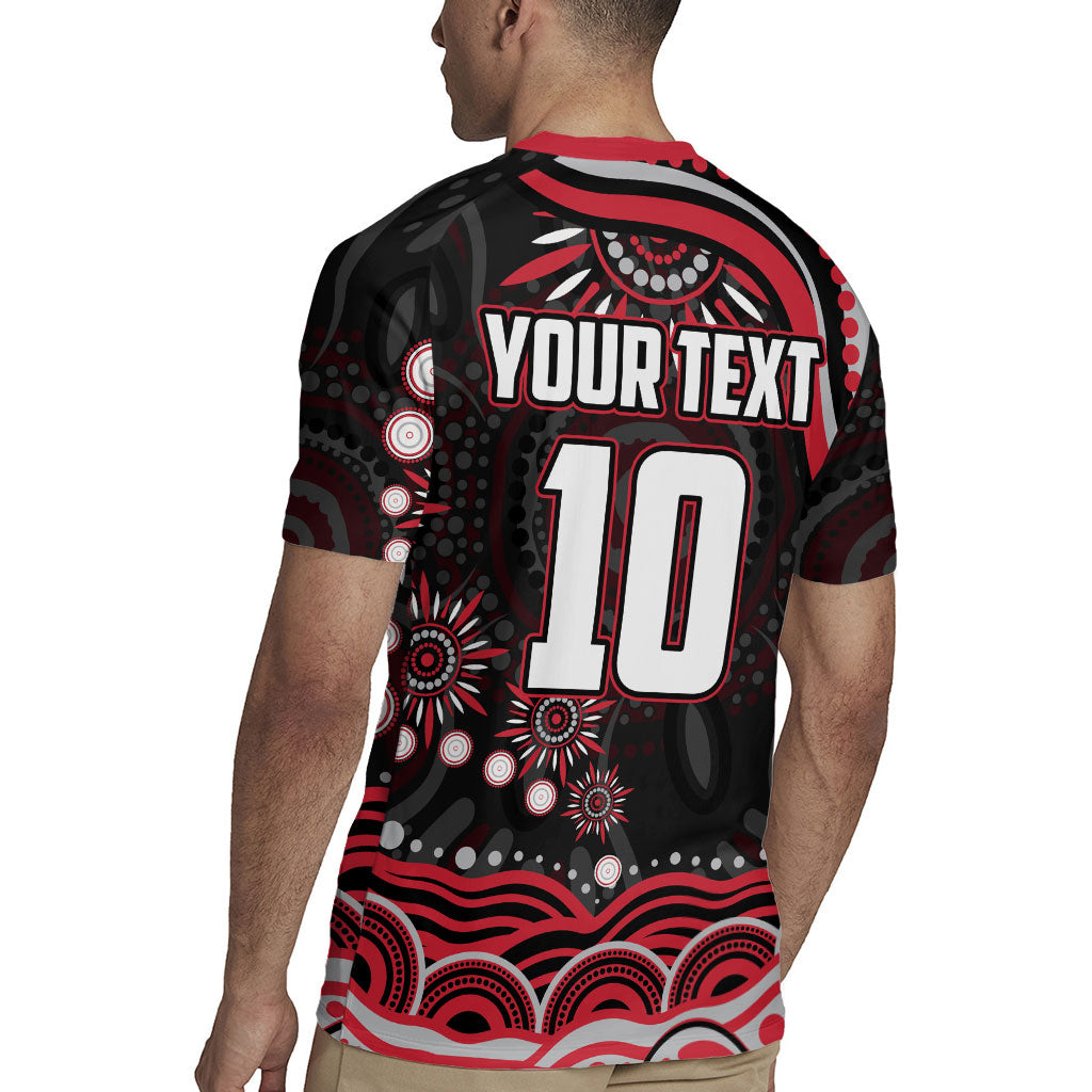 Personalized Essendon Bombers Rugby Rugby Jersey Aboriginal Dot Art - Dreamtime Football Mascot