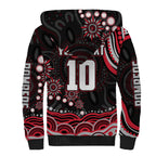 Personalized Essendon Bombers Rugby Sherpa Hoodie Aboriginal Dot Art - Dreamtime Football Mascot