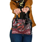 Personalized Essendon Bombers Rugby Shoulder Handbag Aboriginal Dot Art - Dreamtime Football Mascot