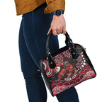 Personalized Essendon Bombers Rugby Shoulder Handbag Aboriginal Dot Art - Dreamtime Football Mascot