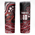 Personalized Essendon Bombers Rugby Skinny Tumbler Aboriginal Dot Art - Dreamtime Football Mascot