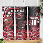 Personalized Essendon Bombers Rugby Skinny Tumbler Aboriginal Dot Art - Dreamtime Football Mascot