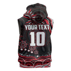 Personalized Essendon Bombers Rugby Sleeveless Hoodie Aboriginal Dot Art - Dreamtime Football Mascot