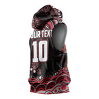 Personalized Essendon Bombers Rugby Sleeveless Hoodie Aboriginal Dot Art - Dreamtime Football Mascot