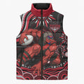 Personalized Essendon Bombers Rugby Sleeveless Puffer Jacket Aboriginal Dot Art - Dreamtime Football Mascot